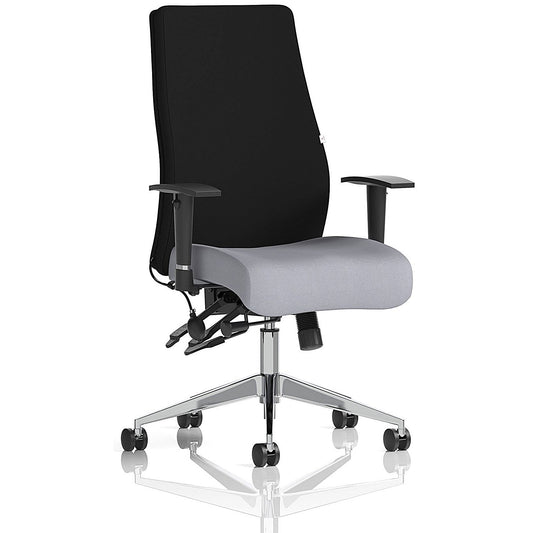 Onyx Ergo Black Back Posture Chair, Height Adjustable Arms, Quest Shell Easy2Order : KCUP4070