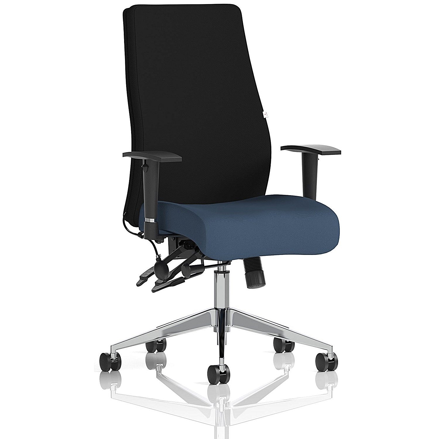 Onyx Ergo Black Back Posture Chair, Height Adjustable Arms, Quest Whelk Easy2Order : KCUP4072