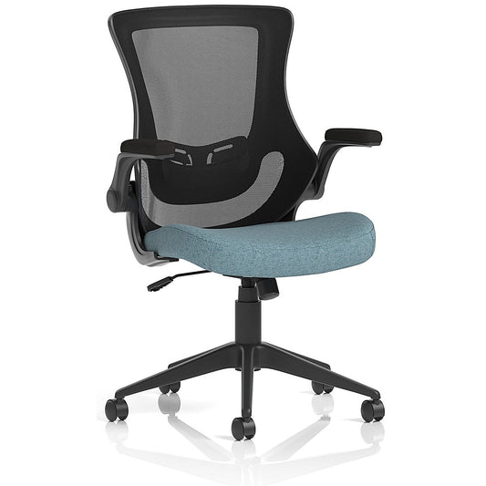 Orbit Black Mesh Back Chair, Folding Arms, Rivet Quench Easy2Order : KCUP4075