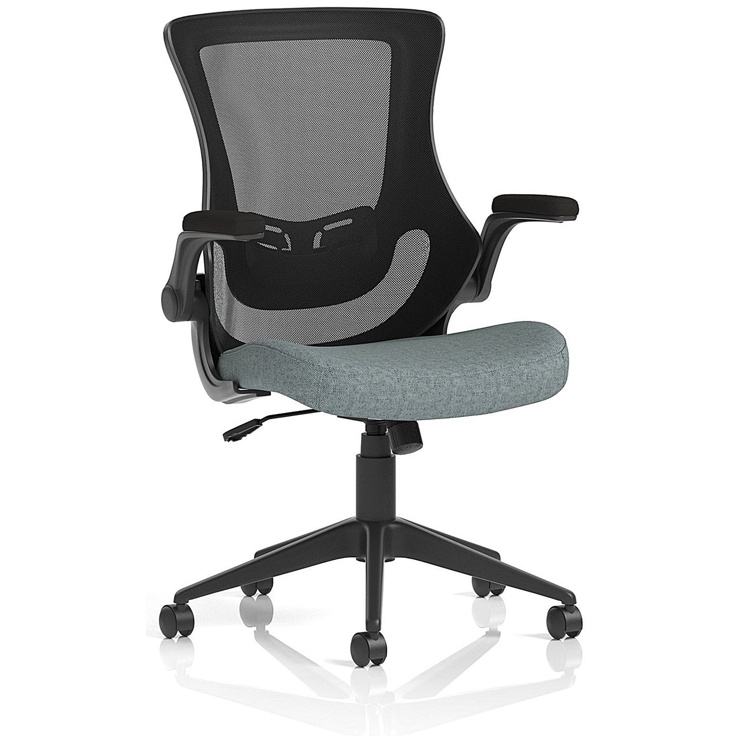 Orbit Black Mesh Back Chair, Folding Arms, Rivet Tensile Easy2Order : KCUP4076