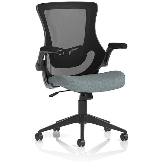 Orbit Black Mesh Back Chair, Folding Arms, Rivet Tensile Easy2Order : KCUP4076