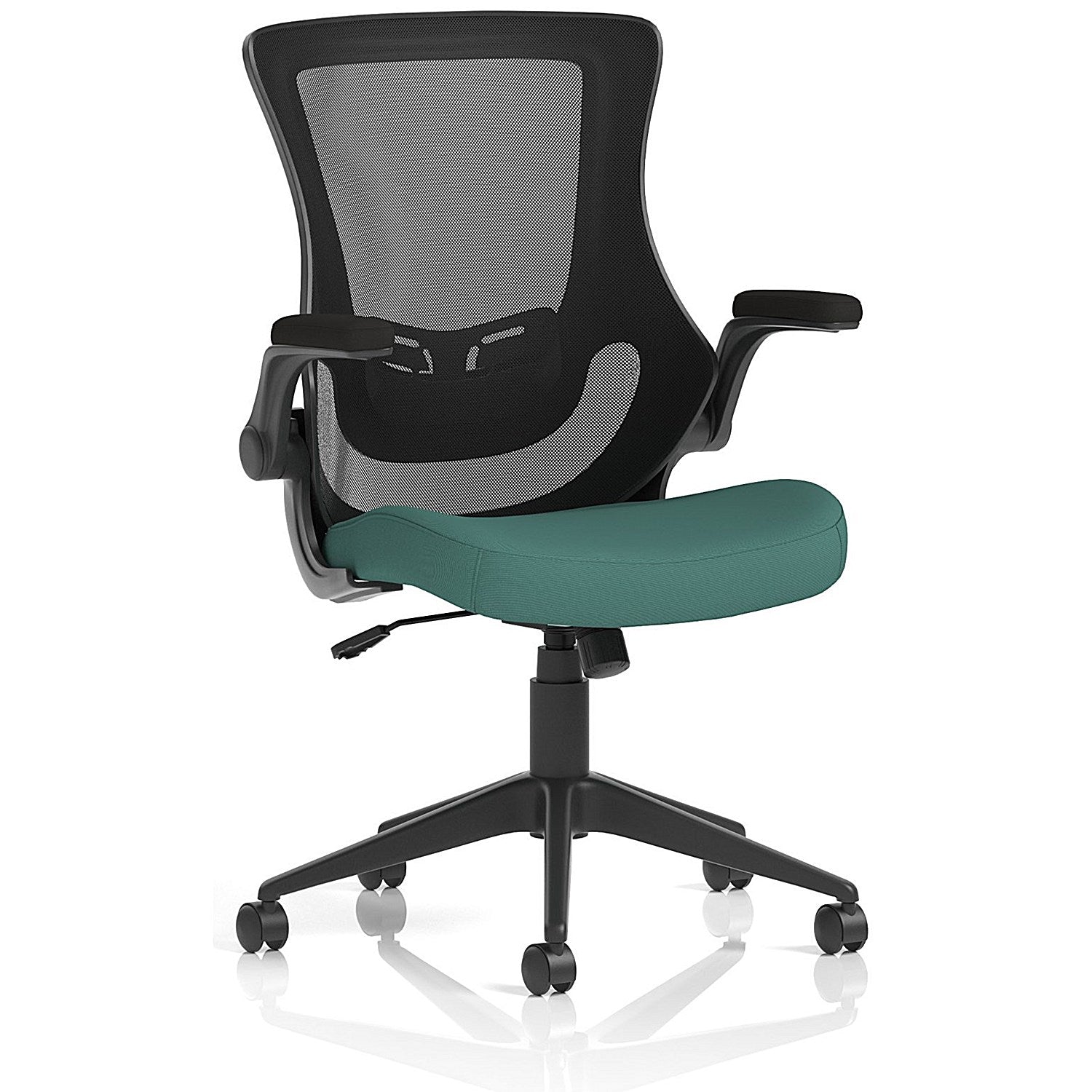 Orbit Black Mesh Back Chair, Folding Arms, Quest Kelp Easy2Order : KCUP4078