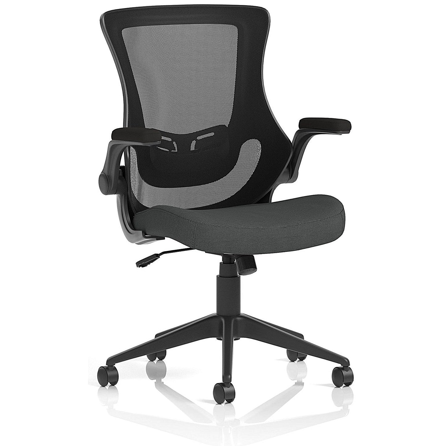 Orbit Black Mesh Back Chair, Folding Arms, Quest Mussel Easy2Order : KCUP4080
