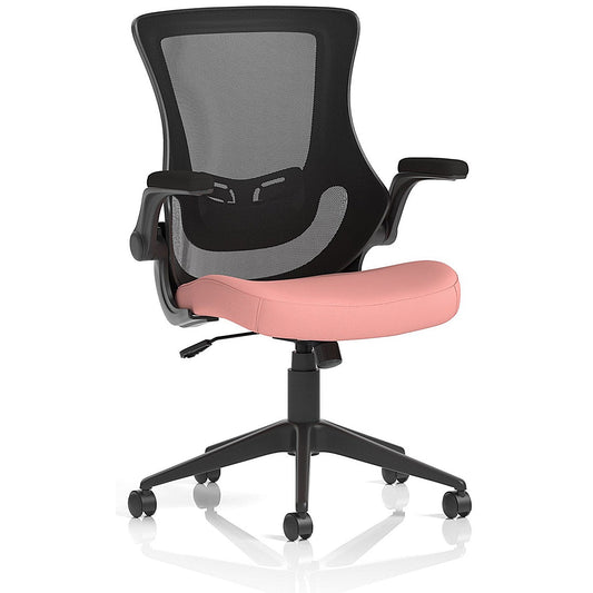 Orbit Black Mesh Back Chair, Folding Arms, Quest Shrimp Easy2Order : KCUP4083