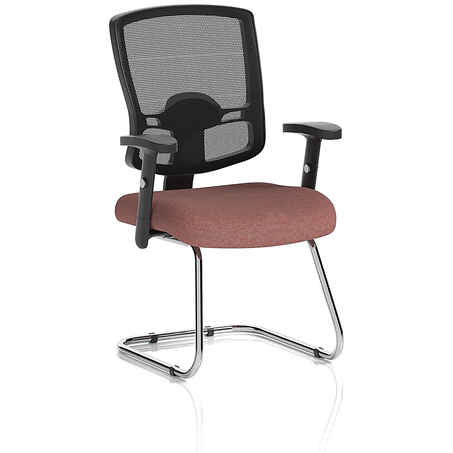 Portland Cantilever Mesh Back Visitor Chair, Height Adjustable Arms, Rivet Forge Easy2Order : KCUP4085