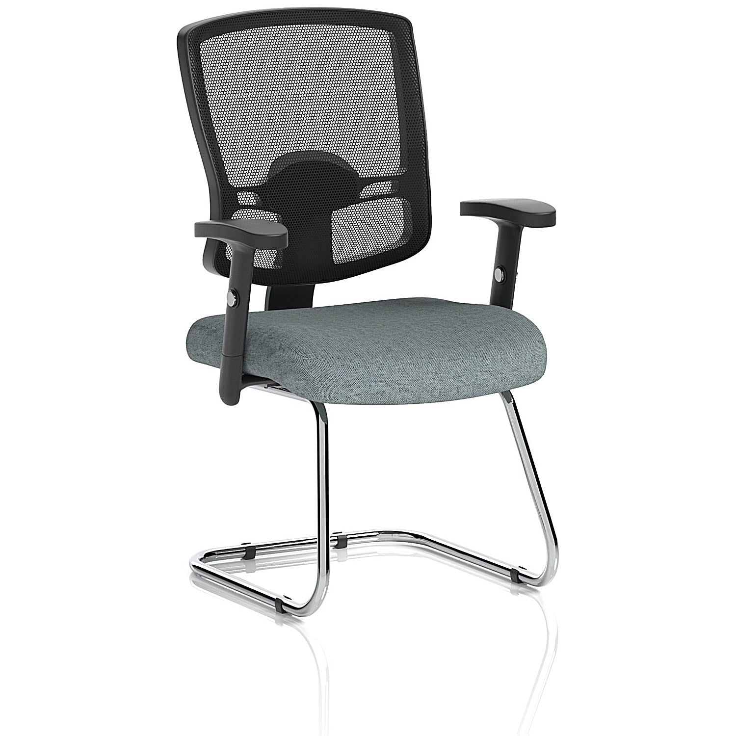 Portland Cantilever Mesh Back Visitor Chair, Height Adjustable Arms, Rivet Tensile Easy2Order : KCUP4088