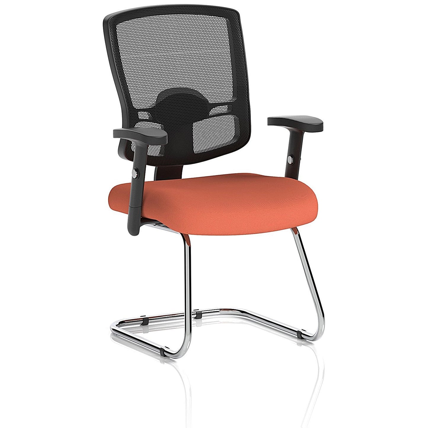 Portland Cantilever Mesh Back Visitor Chair, Height Adjustable Arms, Quest Crab Easy2Order : KCUP4089