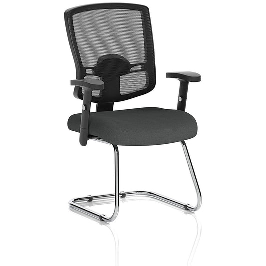 Portland Cantilever Mesh Back Visitor Chair, Height Adjustable Arms, Quest Mussel Easy2Order : KCUP4092