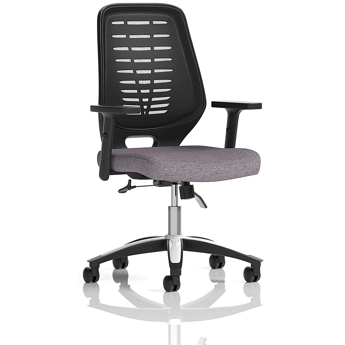 Relay Black Mesh Back Task Operator Chair, Height Adjustable Arms, Rivet Fuse Easy2Order : KCUP4170