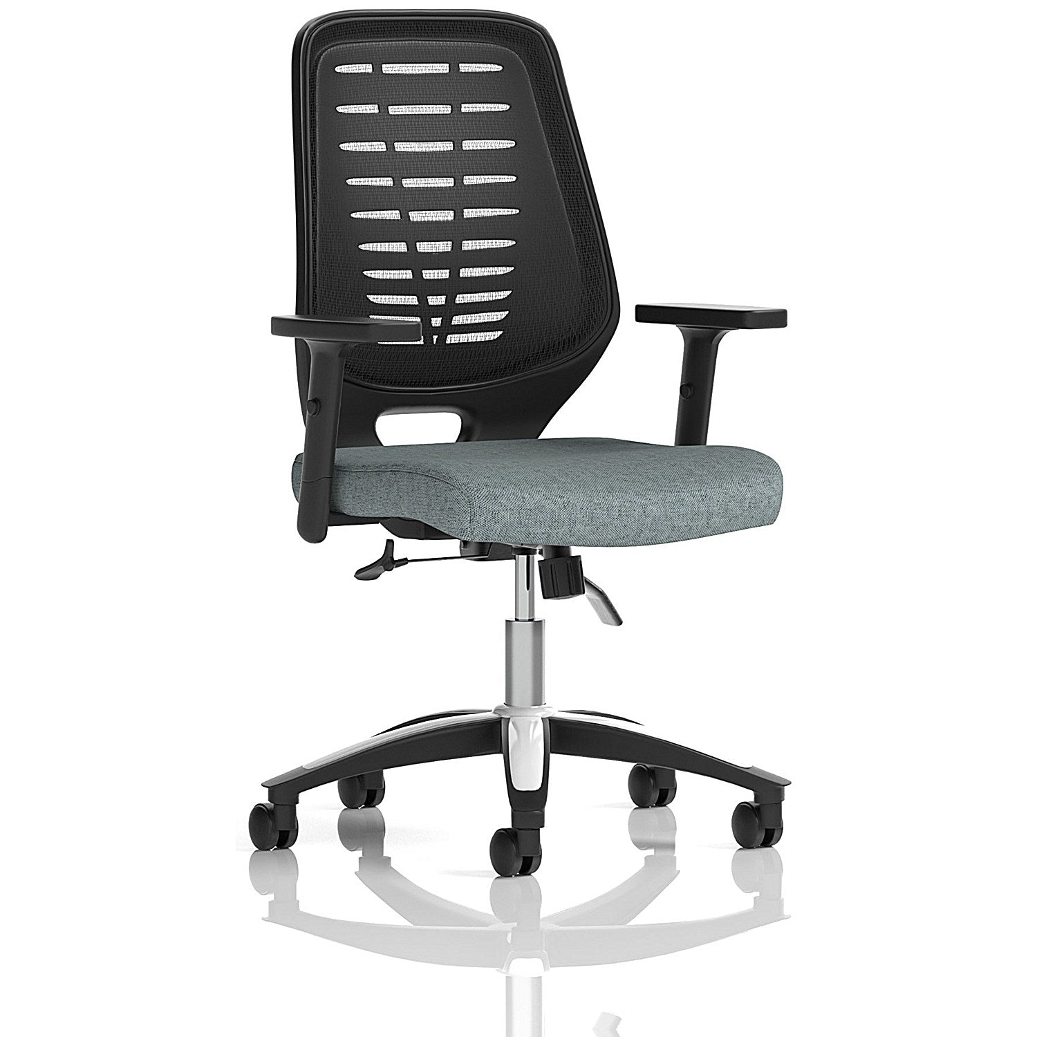 Relay Black Mesh Back Task Operator Chair, Height Adjustable Arms, Rivet Tensile Easy2Order : KCUP4172