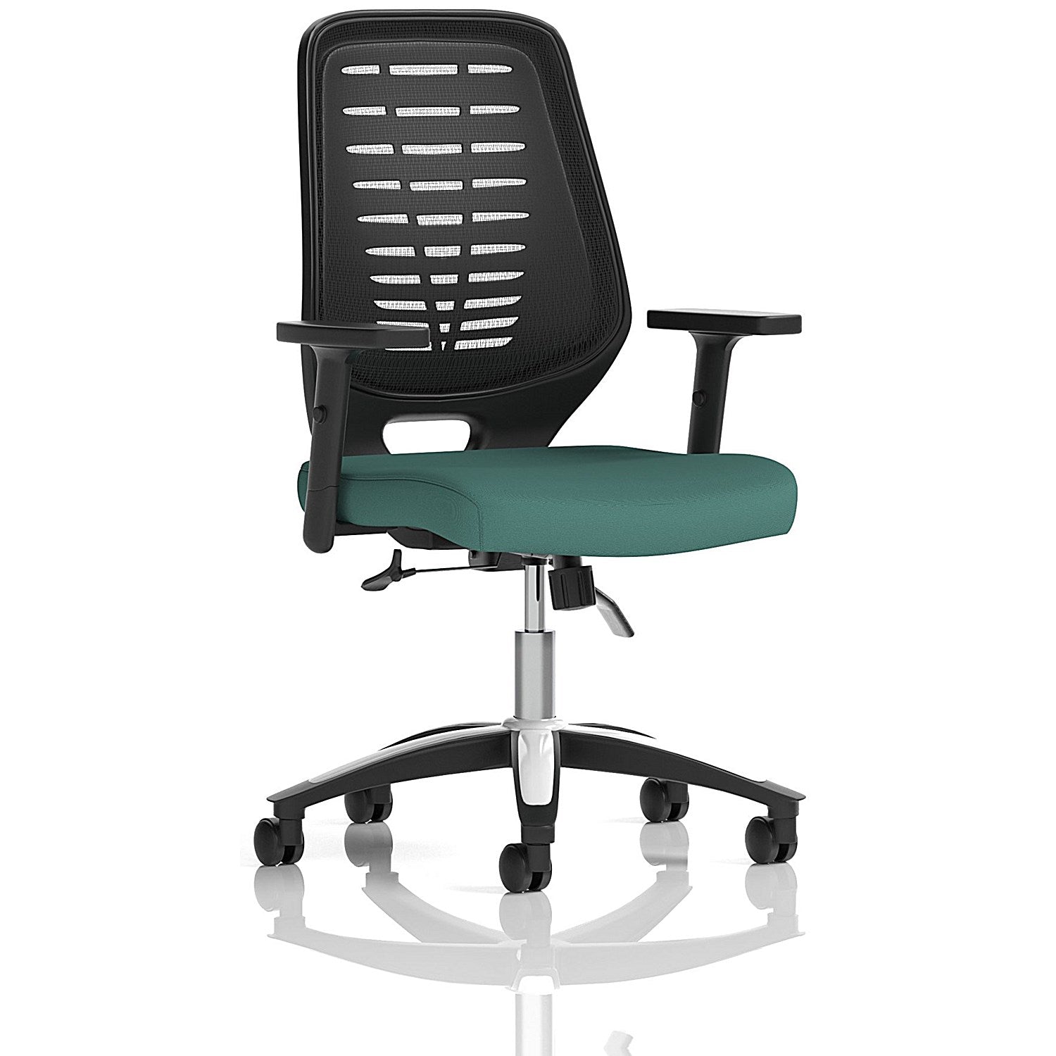 Relay Black Mesh Back Task Operator Chair, Height Adjustable Arms, Quest Kelp Easy2Order : KCUP4174