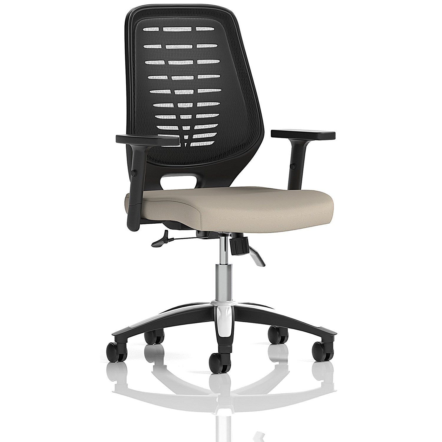 Relay Black Mesh Back Task Operator Chair, Height Adjustable Arms, Quest Salt Easy2Order : KCUP4177