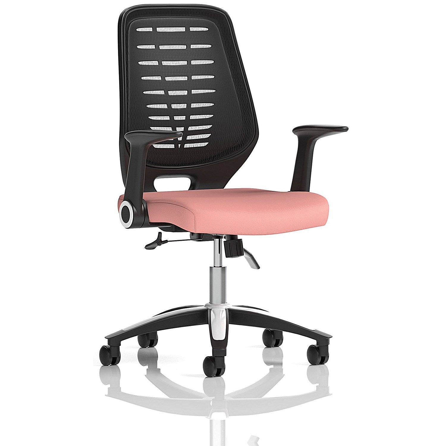 Relay Black Mesh Back Task Operator Chair, Folding Arms, Quest Shrimp Easy2Order : KCUP4191
