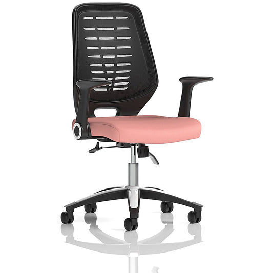Relay Black Mesh Back Task Operator Chair, Folding Arms, Quest Shrimp Easy2Order : KCUP4191