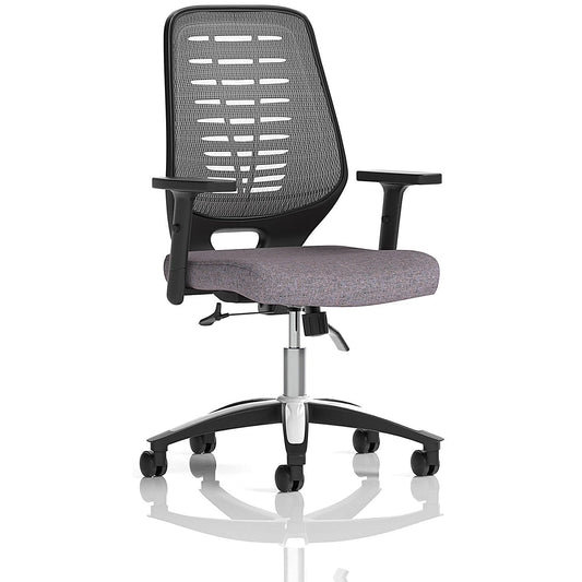 Relay Silver Mesh Back Task Operator Chair, Height Adjustable Arms, Rivet Fuse Easy2Order : KCUP4194