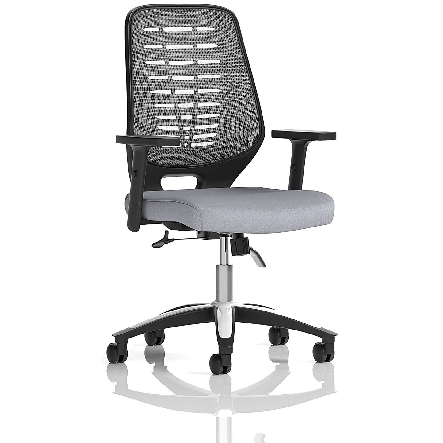 Relay Silver Mesh Back Task Operator Chair, Height Adjustable Arms, Quest Shell Easy2Order : KCUP4202