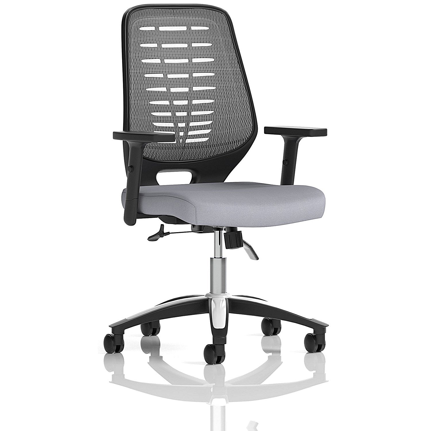 Relay Silver Mesh Back Task Operator Chair, Height Adjustable Arms, Quest Shell Easy2Order : KCUP4202