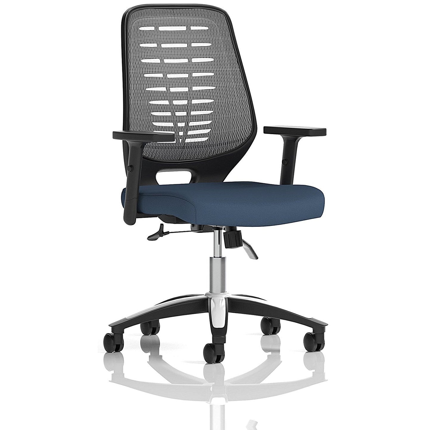 Relay Silver Mesh Back Task Operator Chair, Height Adjustable Arms, Quest Whelk Easy2Order : KCUP4204
