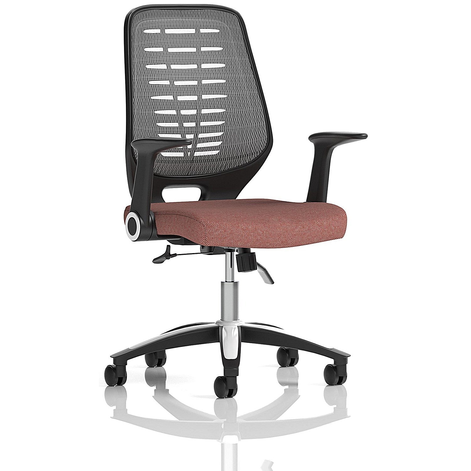 Relay Silver Mesh Back Task Operator Chair, Folding Arms, Rivet Forge Easy2Order : KCUP4205