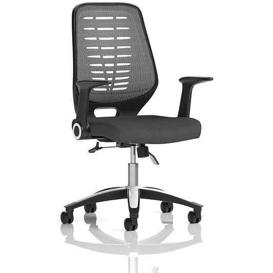 Relay Silver Mesh Back Task Operator Chair, Folding Arms, Quest Mussel Easy2Order : KCUP4212
