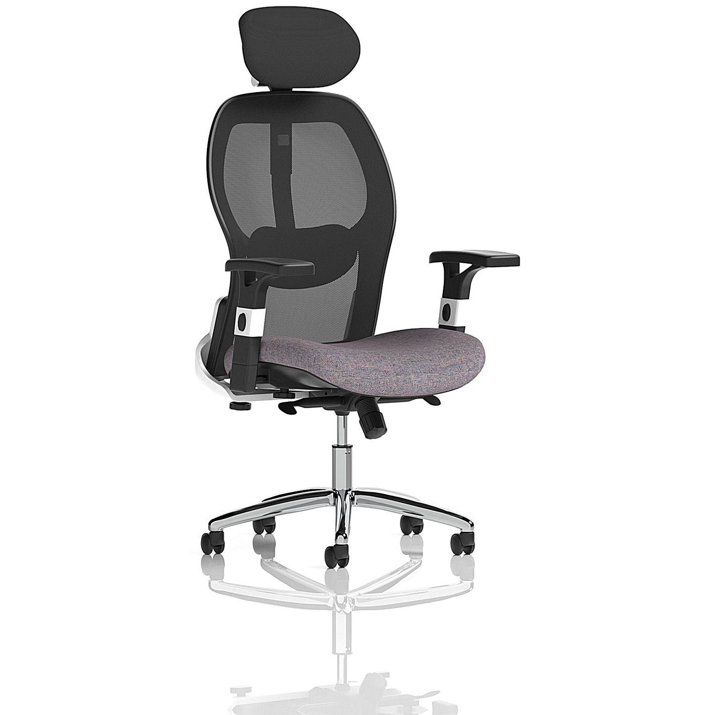 Sanderson II Mesh Back Chair With Headrest, Height Adjustable Arms, Rivet Fuse Easy2Order : KCUP4218