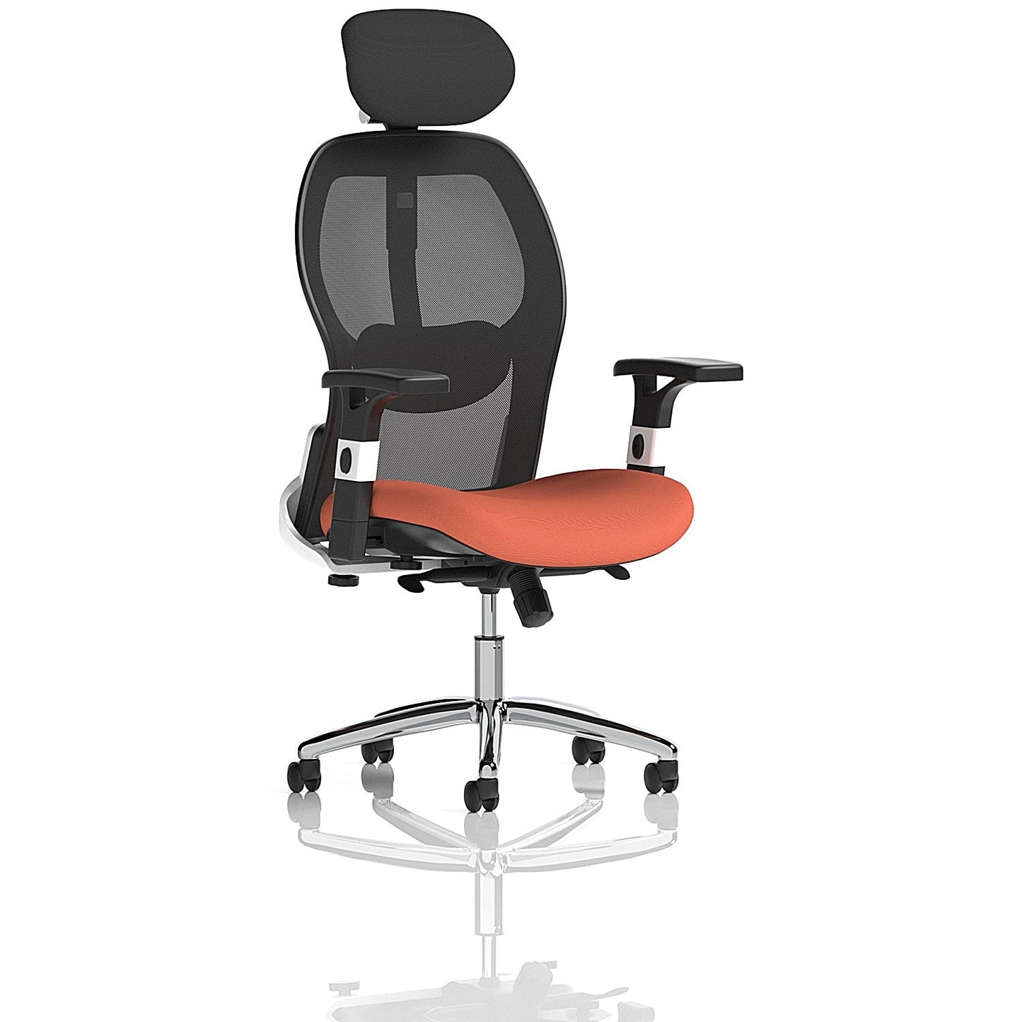 Sanderson II Mesh Back Chair With Headrest, Height Adjustable Arms, Quest Crab Easy2Order : KCUP4221