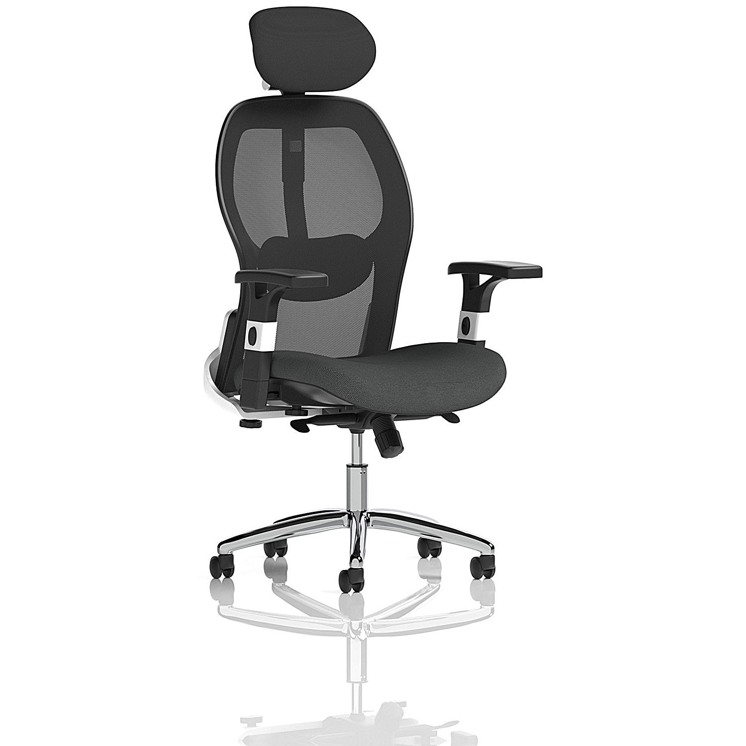 Sanderson II Mesh Back Chair With Headrest, Height Adjustable Arms, Quest Mussel Easy2Order : KCUP4224