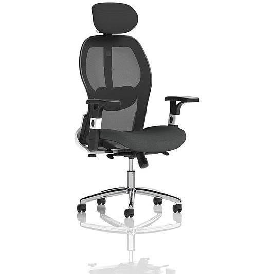 Sanderson II Mesh Back Chair With Headrest, Height Adjustable Arms, Quest Mussel Easy2Order : KCUP4224