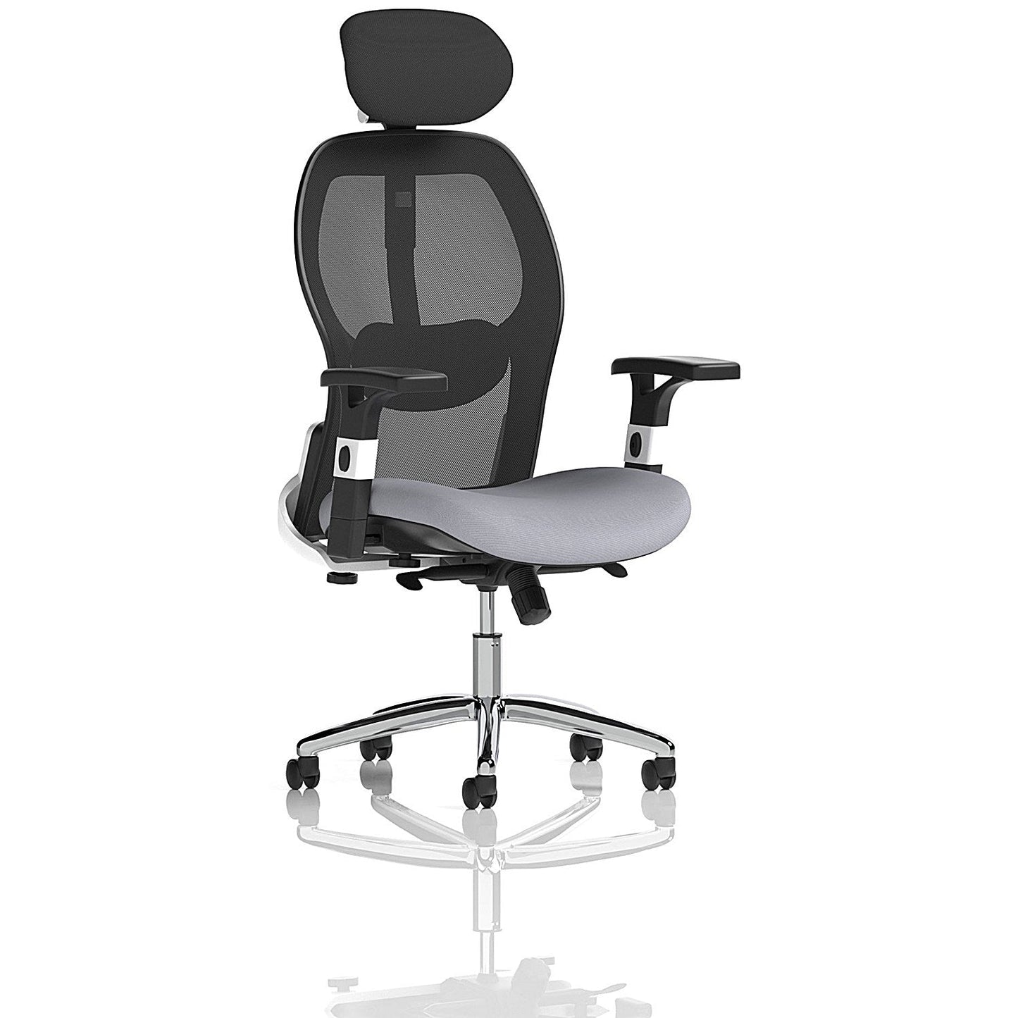 Sanderson II Mesh Back Chair With Headrest, Height Adjustable Arms, Quest Shell Easy2Order : KCUP4226