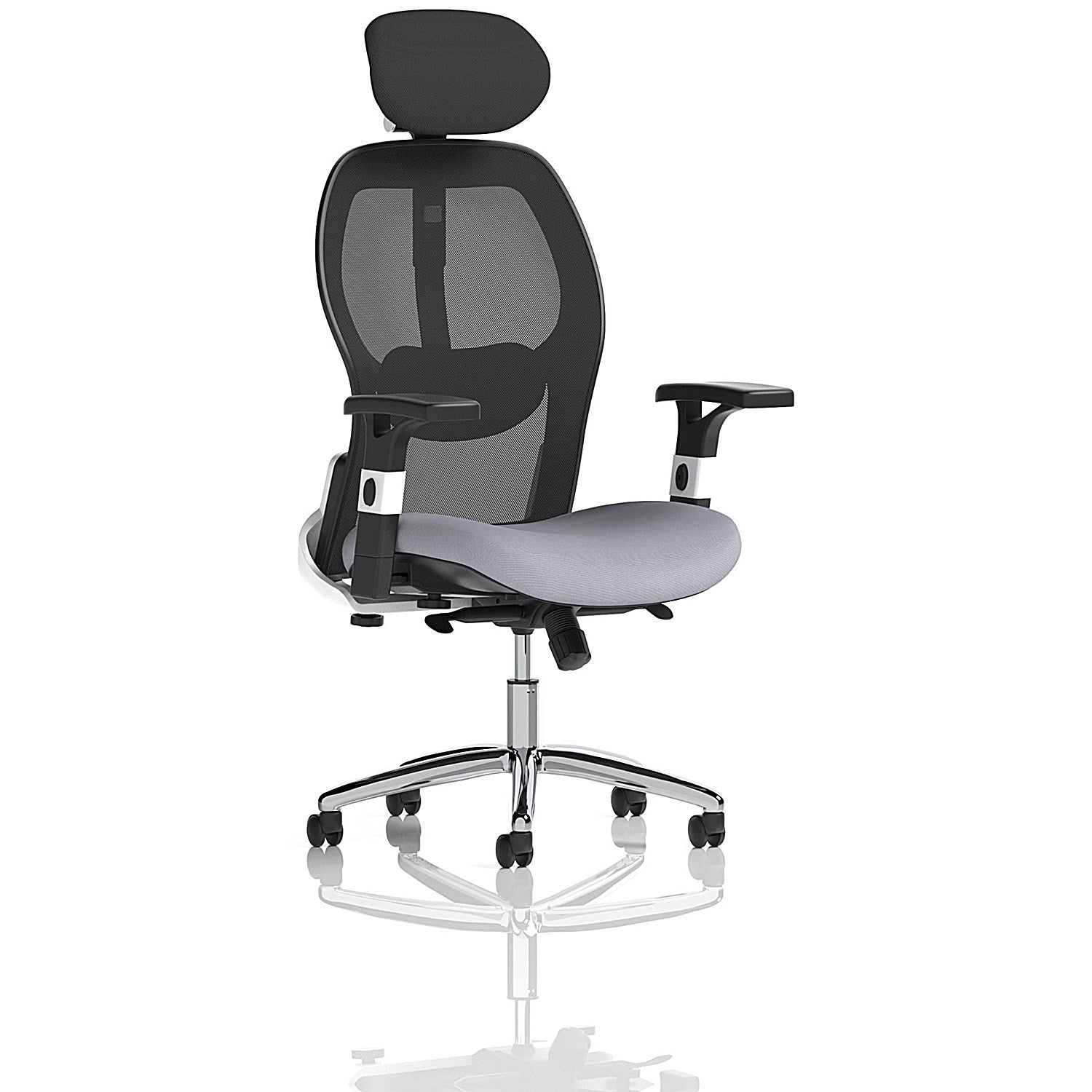 Sanderson II Mesh Back Chair With Headrest, Height Adjustable Arms, Quest Shell Easy2Order : KCUP4226