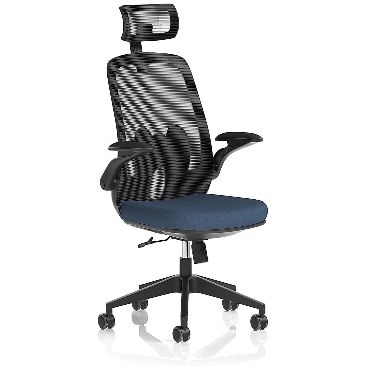 Sigma Executive Mesh Back Chair With Headrest, Folding Arms, Quest Whelk Easy2Order : KCUP4240