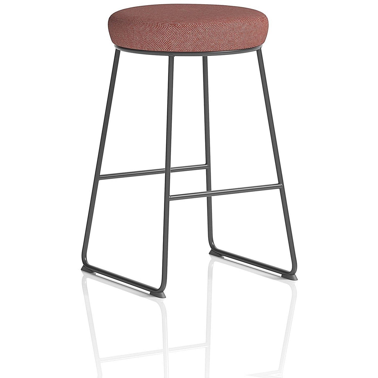 Turin Stool, Black Frame,Rivet Forge Seat Pad Easy2Order : KCUP4289