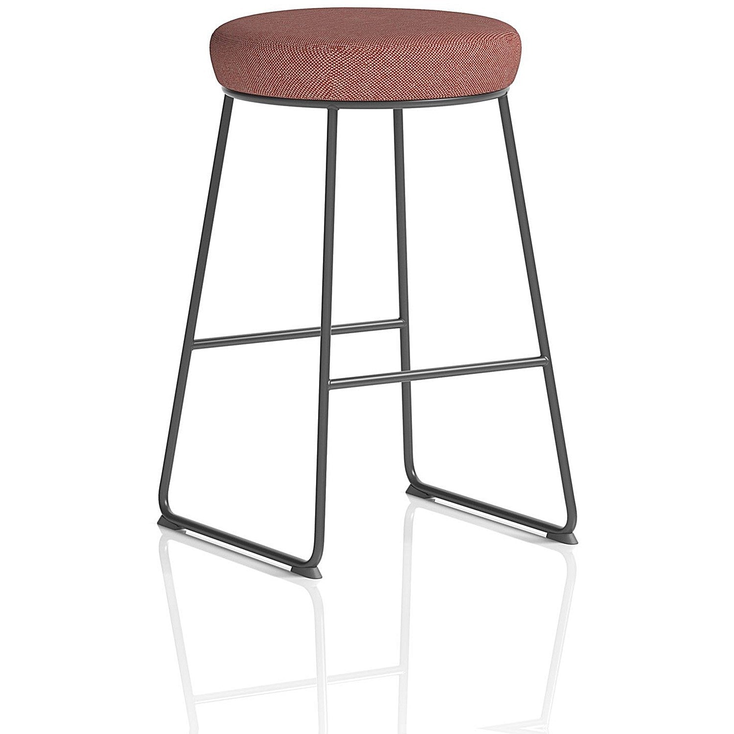 Turin Stool, Black Frame,Rivet Forge Seat Pad Easy2Order : KCUP4289