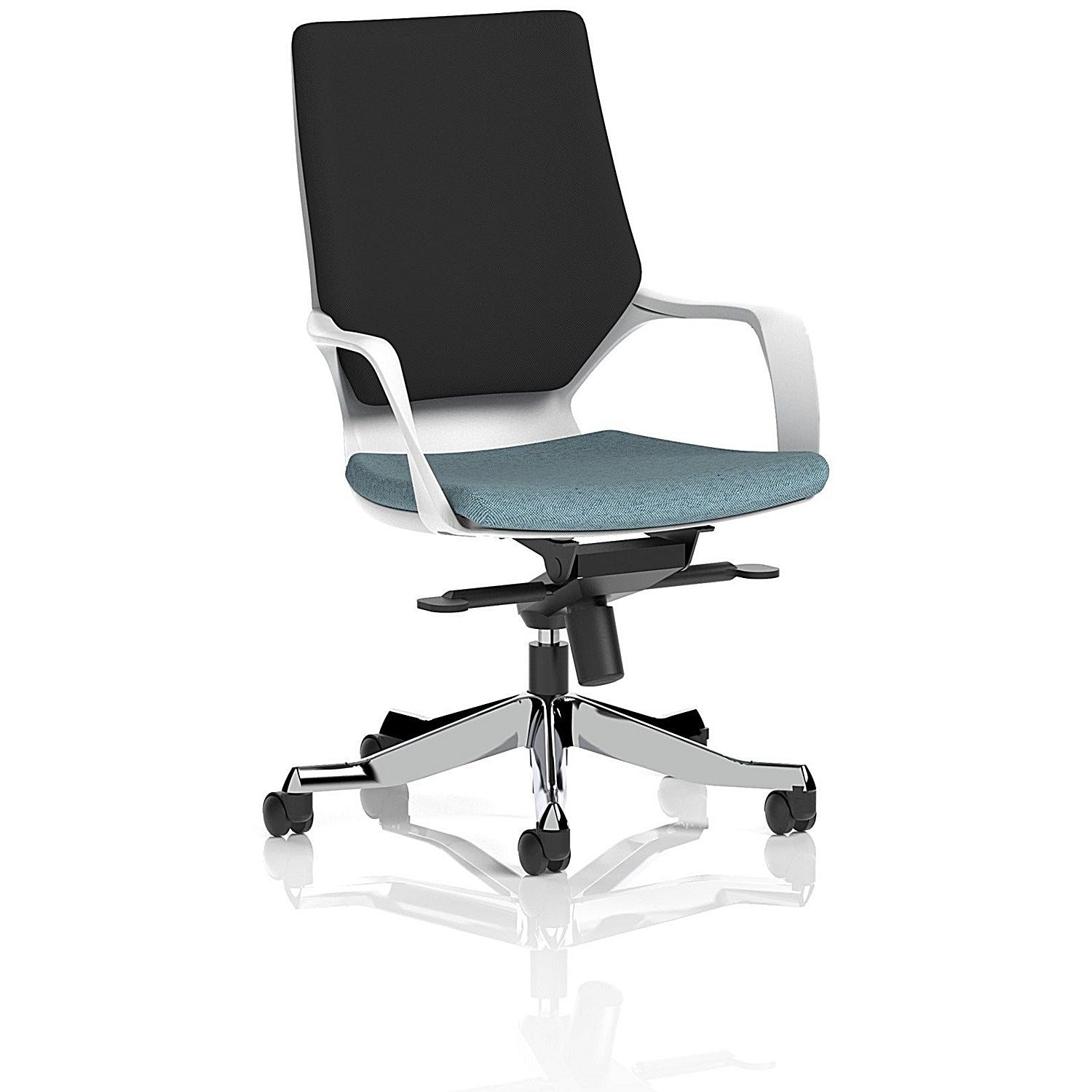 Xenon Executive Medium Black Back Chair, Fixed Height Arms, Rivet Quench Easy2Order : KCUP4327