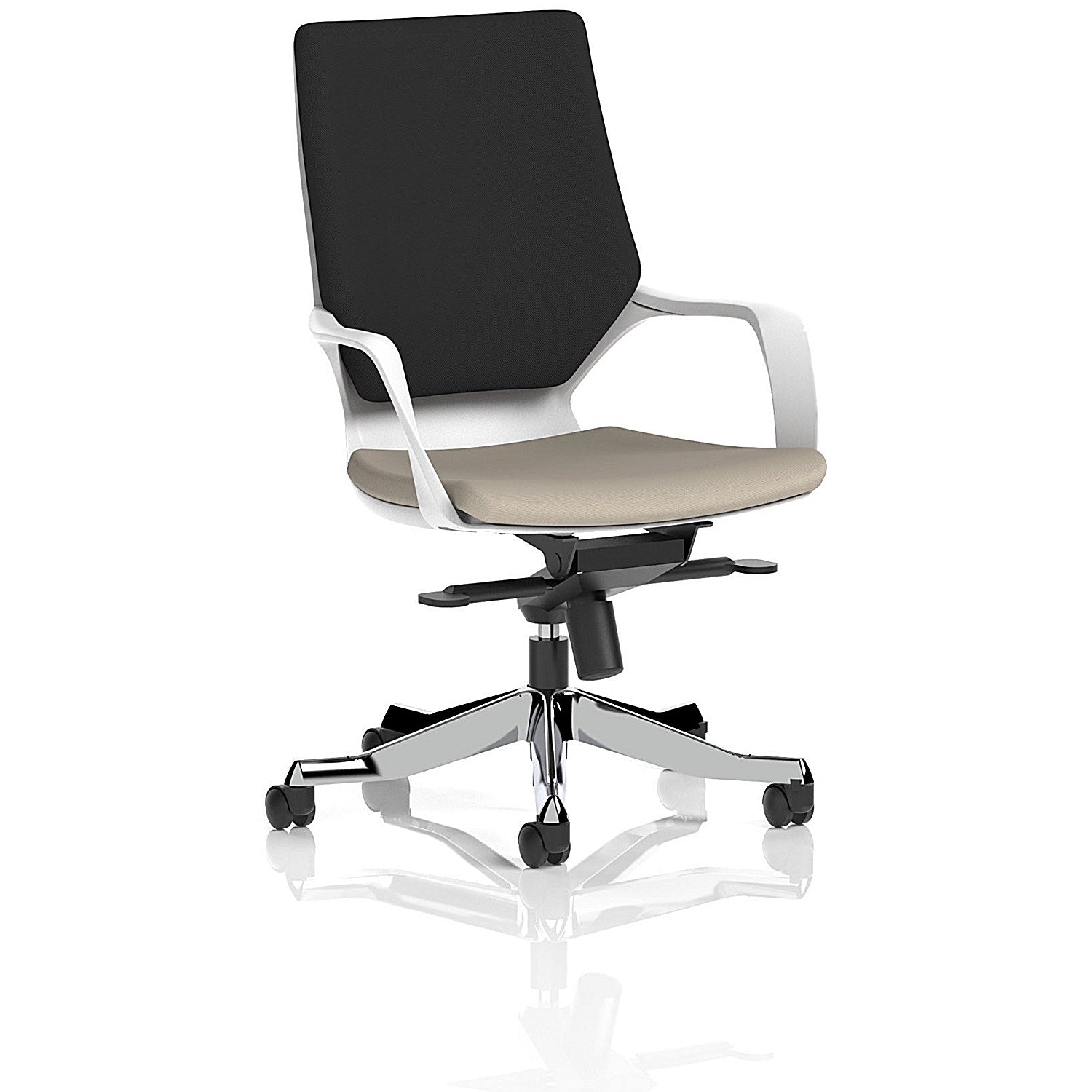 Xenon Executive Medium Black Back Chair, Fixed Height Arms, Quest Salt Easy2Order : KCUP4333
