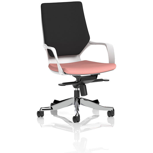 Xenon Executive Medium Black Back Chair, Fixed Height Arms, Quest Shrimp Easy2Order : KCUP4335