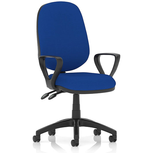 Luna II Lever Task Operator Chair, With Fixed Height Arms, Stevia Blue Easy2Order : KCUP4398