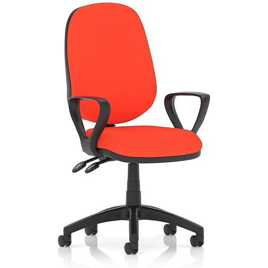 Luna II Lever Task Operator Chair, With Fixed Height Arms, Tabasco Orange Easy2Order : KCUP4399
