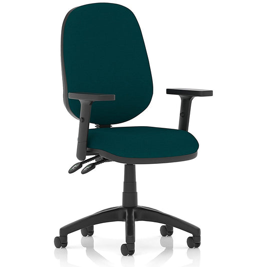 Luna II Lever Task Operator Chair, With Height Adjustable Arms, Maringa Teal Easy2Order : KCUP4403