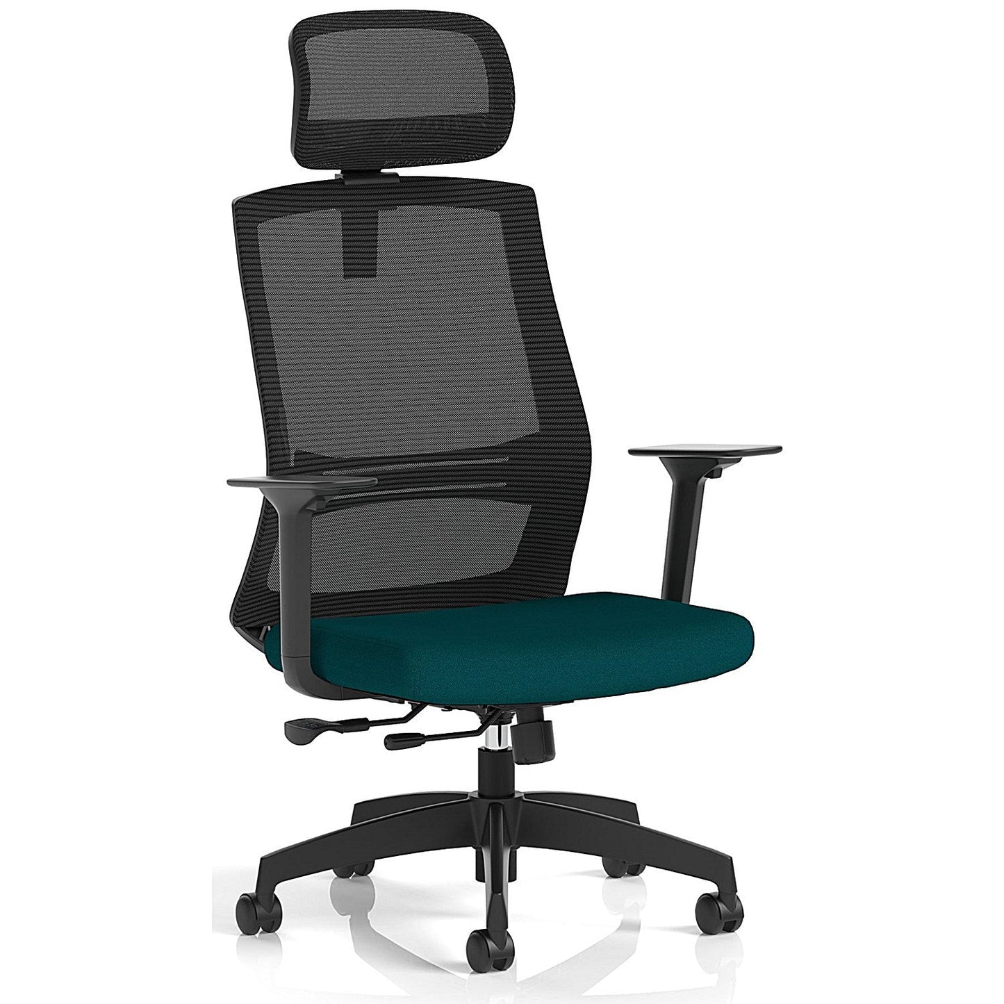 Ventra Mesh Back Task Operator Chair With Headrest, Height Adjustable Arms, Maringa Teal Easy2Order : KCUP4431