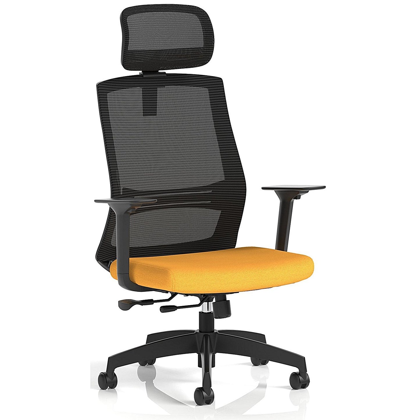 Ventra Mesh Back Task Operator Chair With Headrest, Height Adjustable Arms, Senna Yellow Easy2Order : KCUP4433