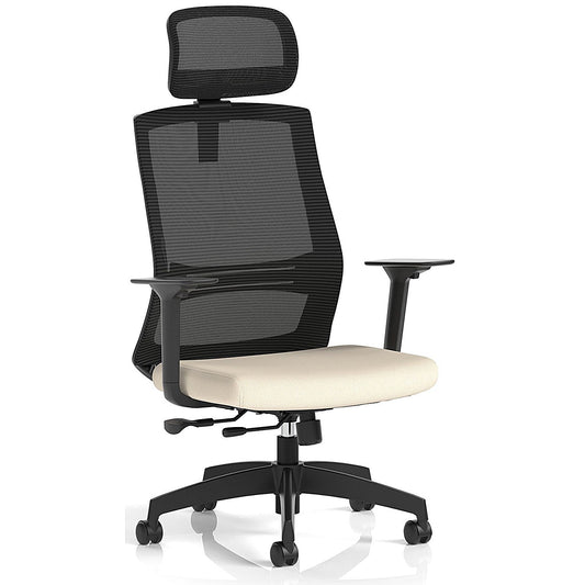 Ventra Mesh Back Task Operator Chair With Headrest, Height Adjustable Arms, Quest Salt Easy2Order : KCUP4445