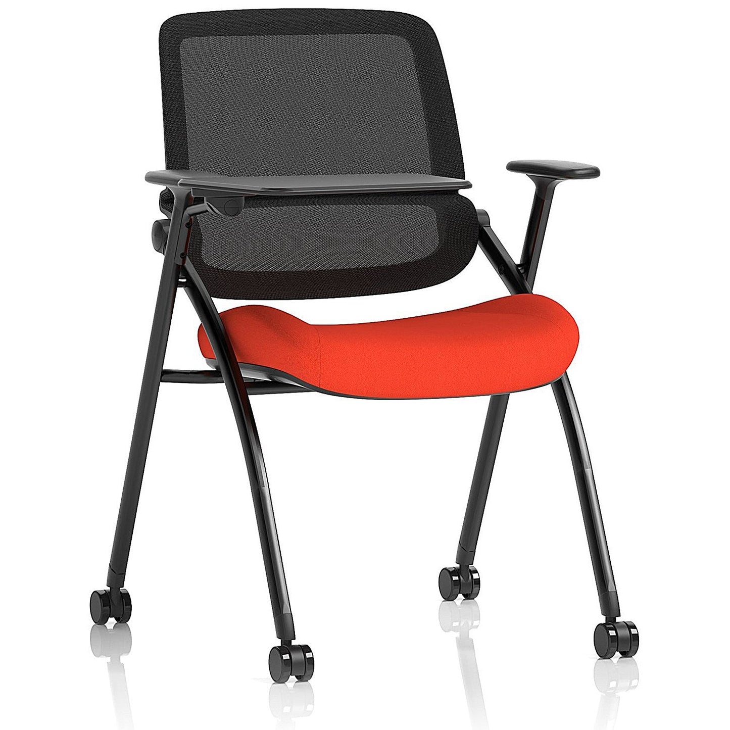 Capra Mesh Back Folding Training Chair With Writing Table, Tabasco Orange Easy2Order : KCUP4475