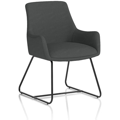 Quote Sled Base Reception Chair, Quest Mussel