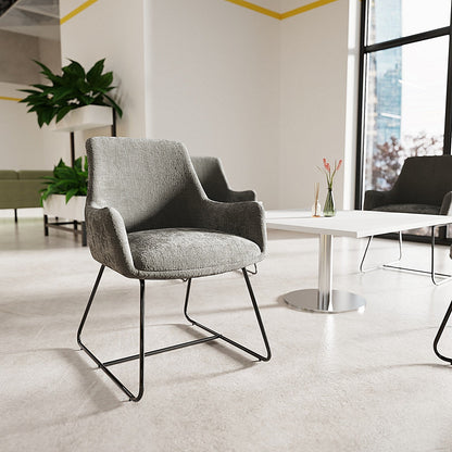 Quote Sled Base Reception Chair, Quest Salt