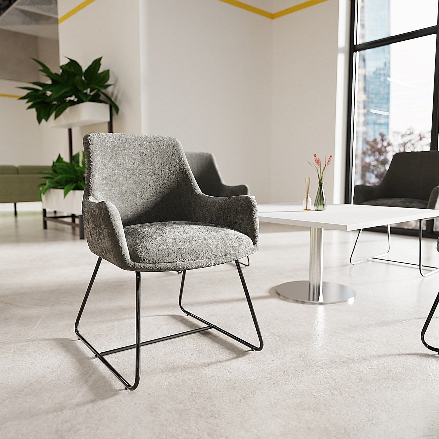 Quote Sled Base Reception Chair, Quest Shell