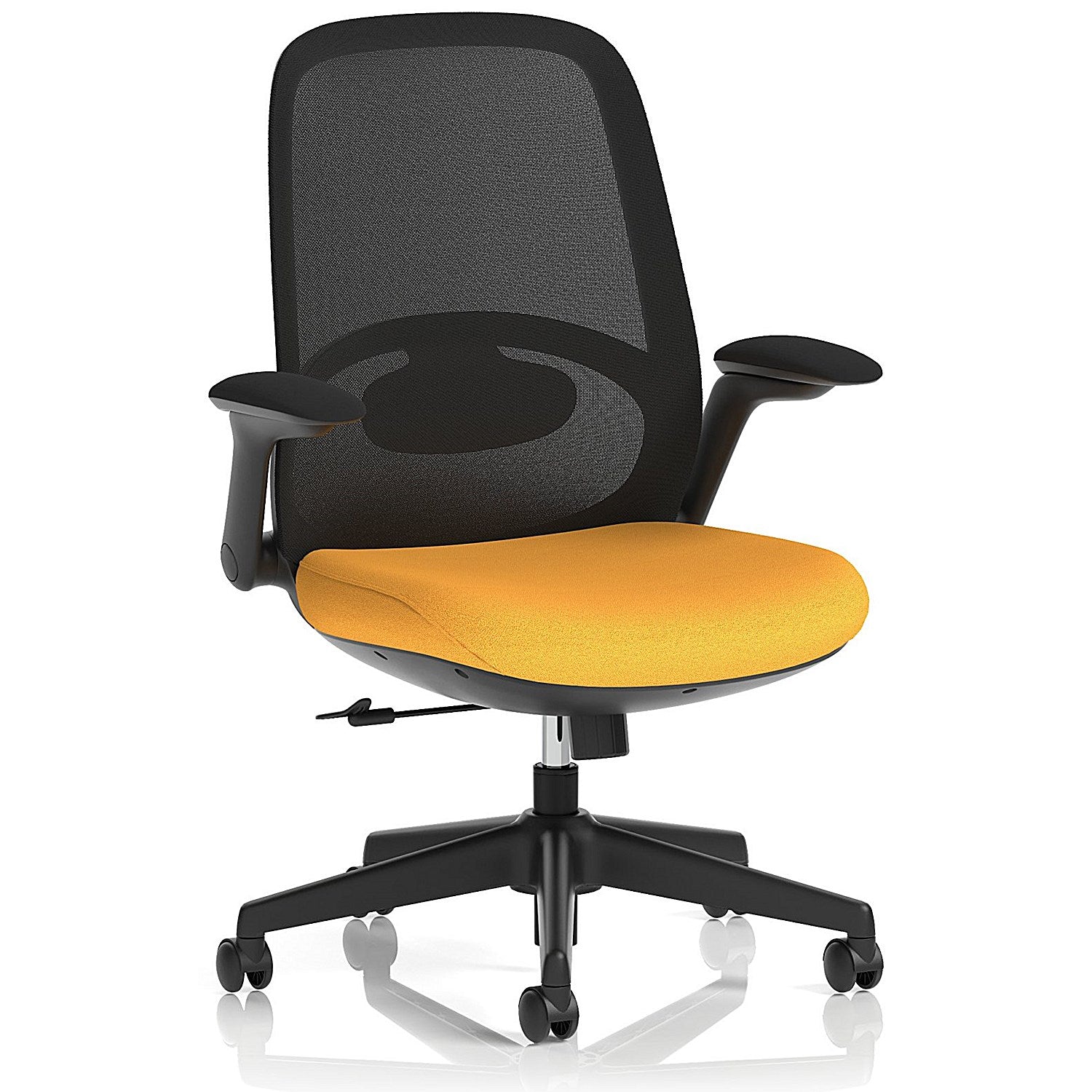 Crew 2 Task Operator Mesh Back Chair, Folding Arms, Senna Yellow Easy2Order : KCUP4545