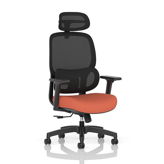 Rowan Mesh Back Chair With Headrest, Height Adjustable Arms, Quest Crab Easy2Order : KCUP4573