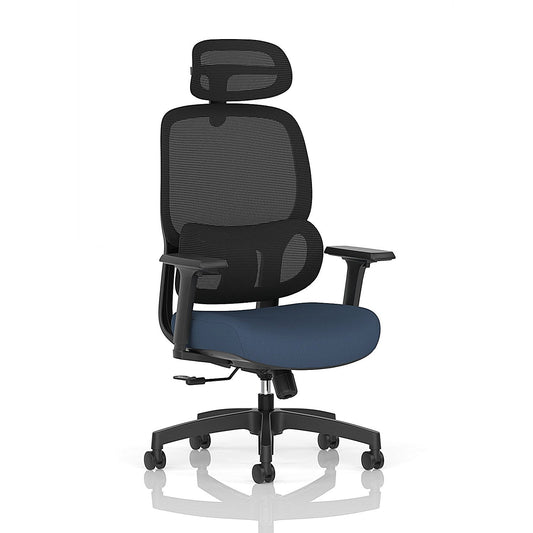 Rowan Mesh Back Chair With Headrest, Height Adjustable Arms, Quest Whelk Easy2Order : KCUP4580