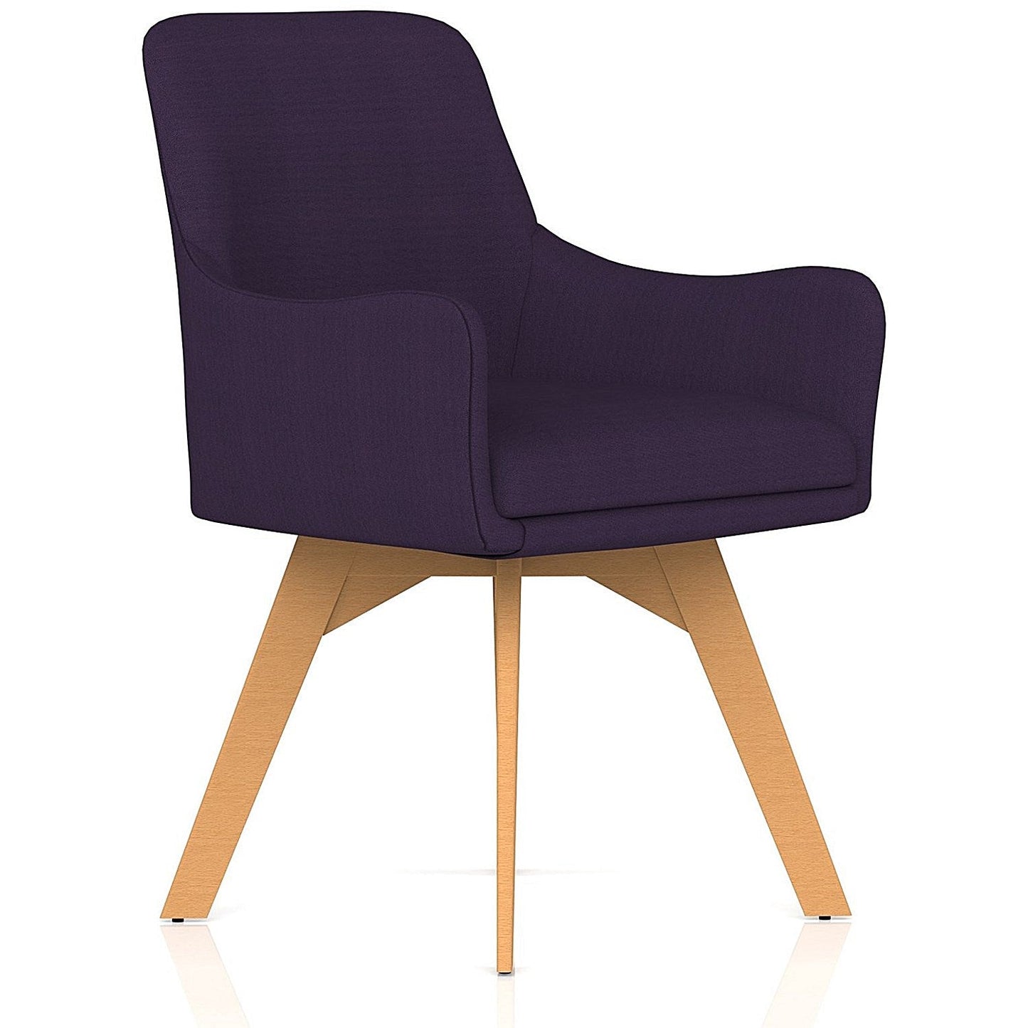 Carmen Wooden Leg Visitor Chair Bespoke Tansy Purple Fabric Easy2Order : KCUP4588